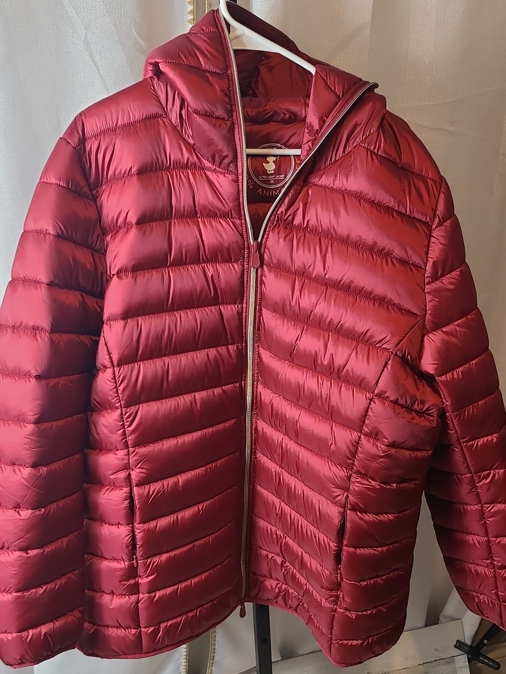 Save the Duck Isabel coat in burgundy color. New without Tags.  $279 Size 3x